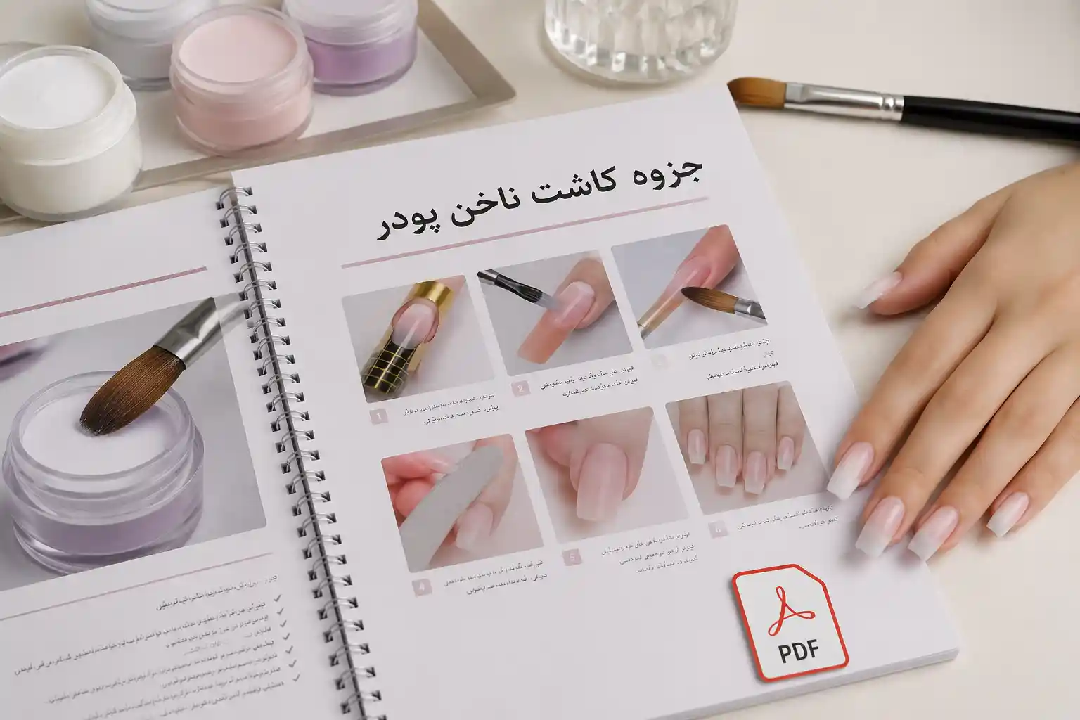 جزوه کاشت ناخن پودر