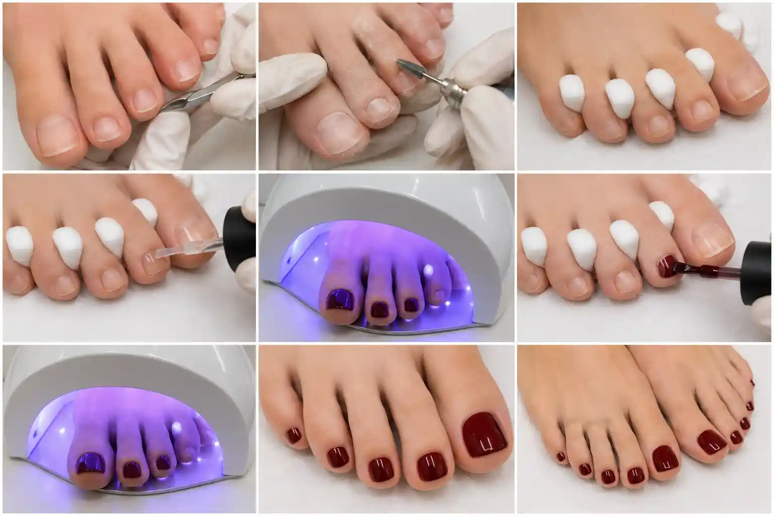مراحل ژلیش ناخن پا