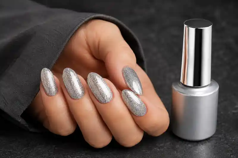 لاک ژل شاین دار نقره ای