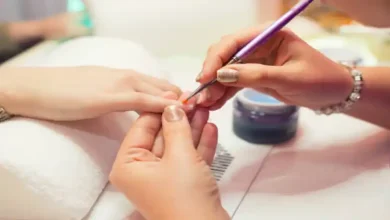 پودر هلویی کاشت ناخن