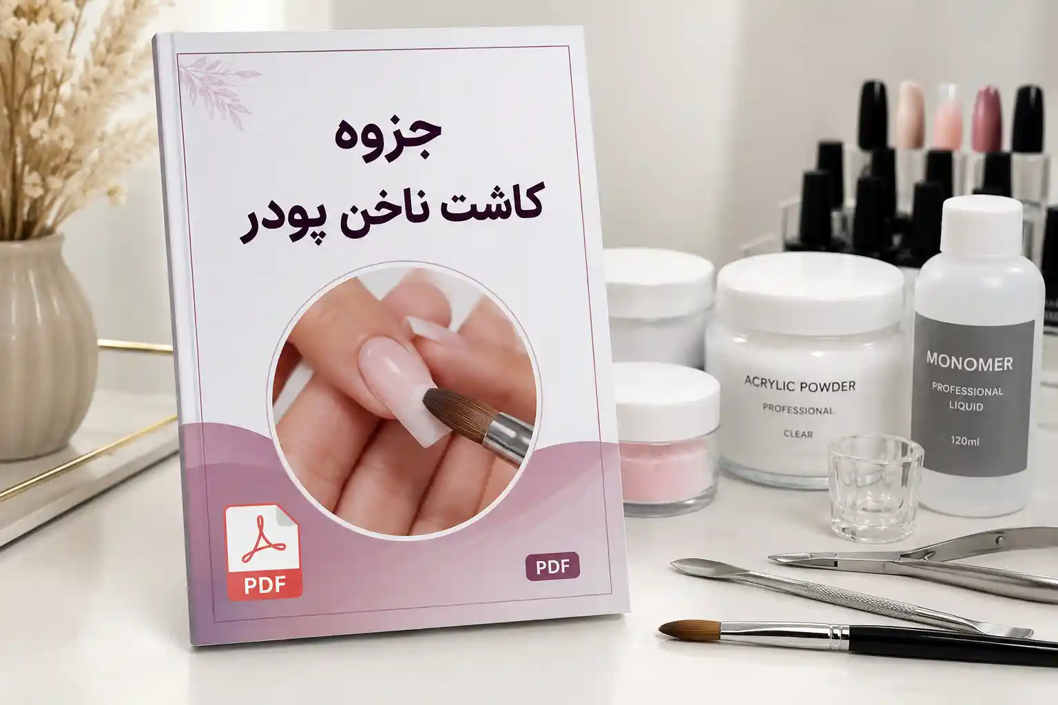 جزوه کاشت ناخن پودر