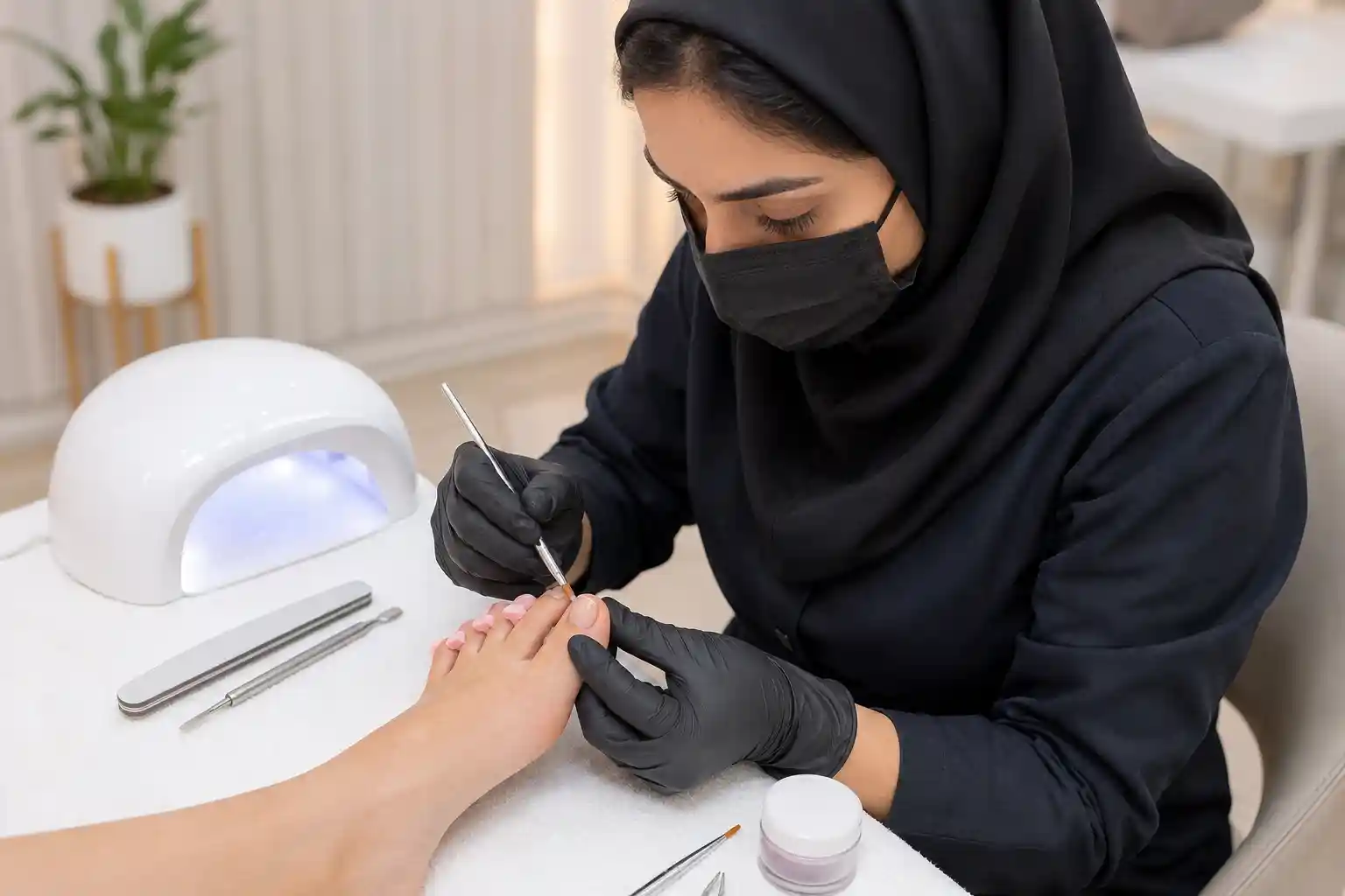 آموزش کاشت ناخن پا با ژل